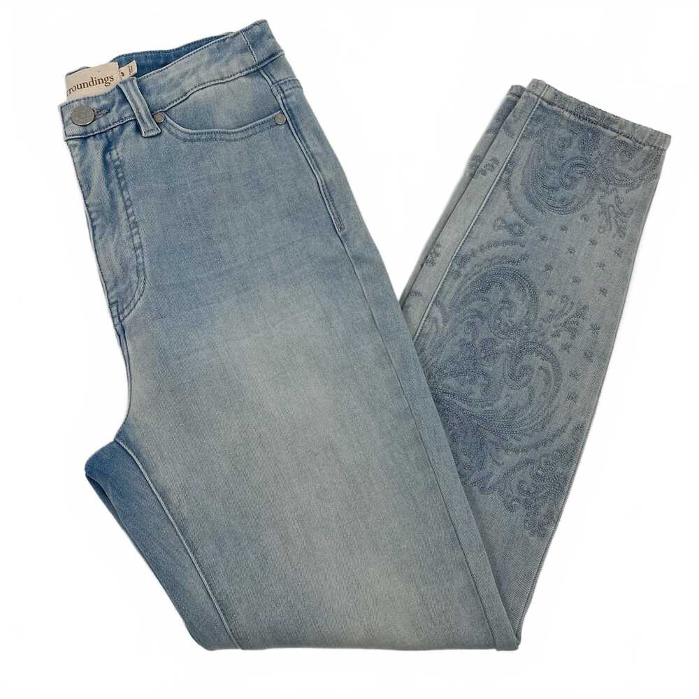 Soft Surroundings Light Wash High Rise Embroidered Leg Jeans | Women’s 6P Petite